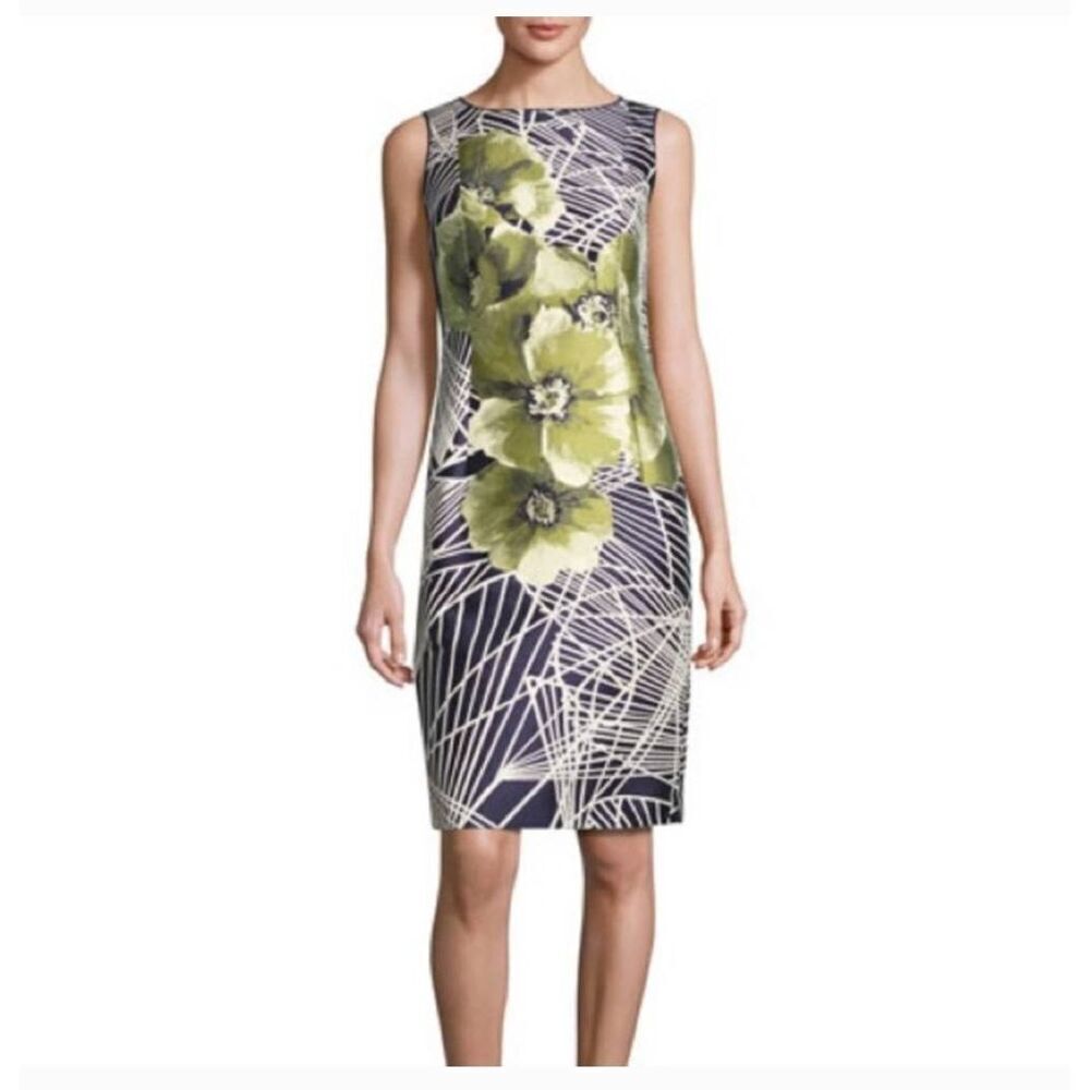 Lafayette 148 Faith Floral Jacquard Sheath Dress and Matching Jacket Size 4